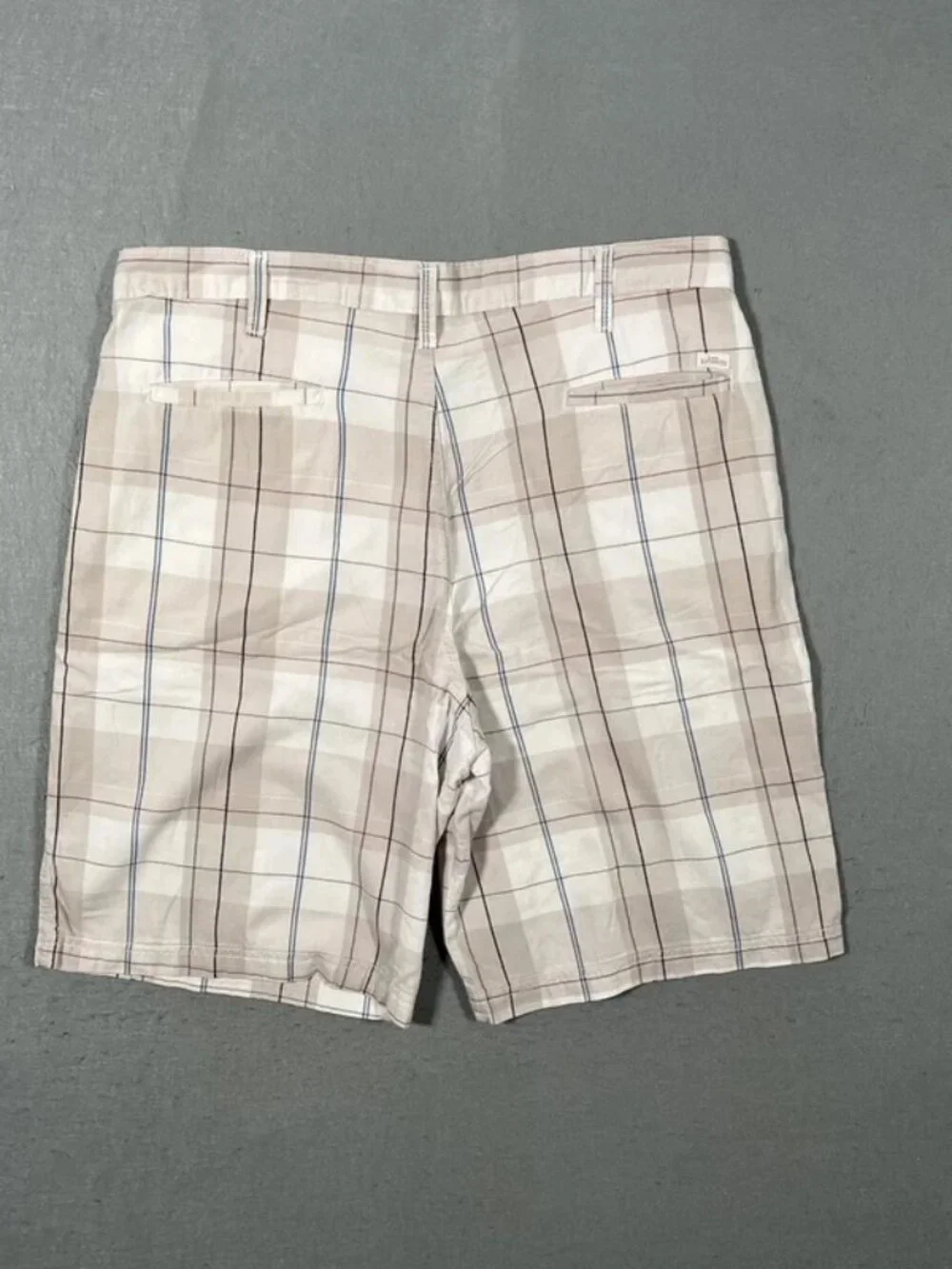 Lee Cream Chequered Chino Shorts Smart Casual Summer W36
